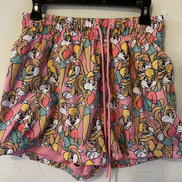 Warner Bros. Pants - Looney Tunes Pink Lined Short Juniors Sz M